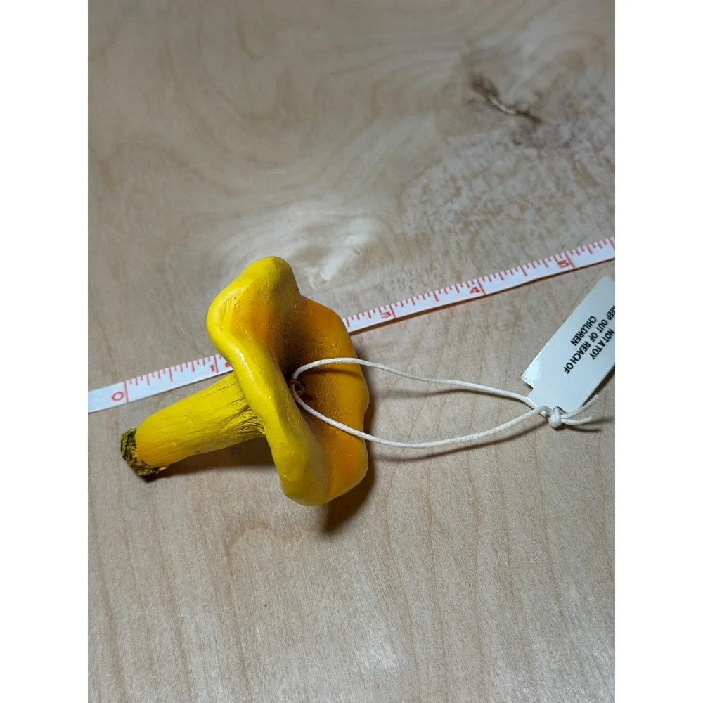 Creative Co-op Yellow Resin Chanterelle Mushroom Ornament Woodland DecoR